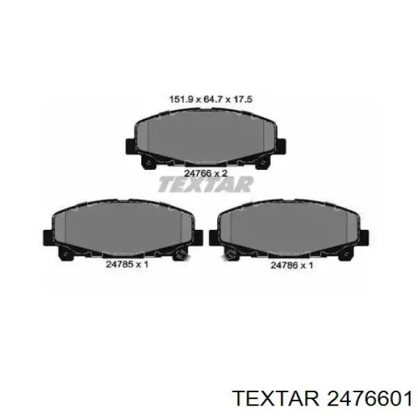 2476601 Textar Колодки передние