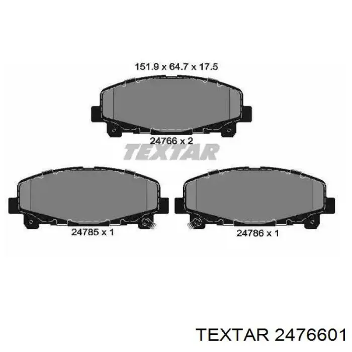 Передние тормозные колодки 2476601 Textar