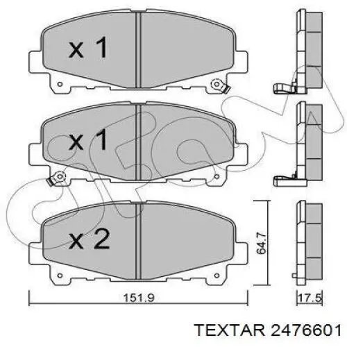 Колодки Textar 2476601 цена, от 57.20 USD