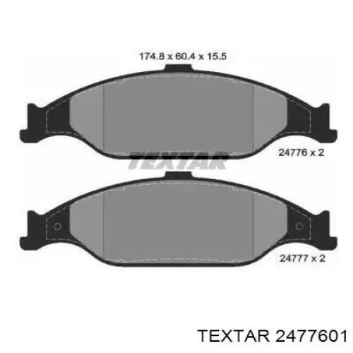 Передние тормозные колодки 2477601 Textar