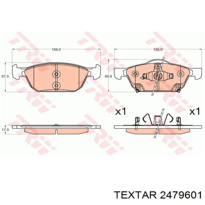 Купить 2479601 Textar Колодки тормозные