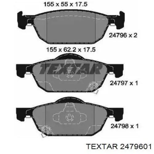 Передние тормозные колодки 2479601 Textar