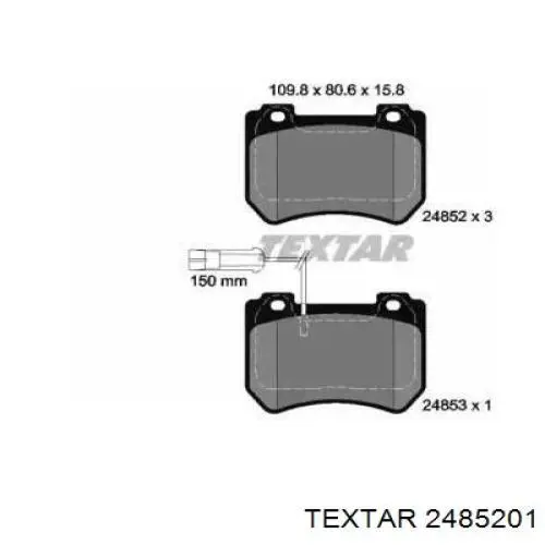 Передние тормозные колодки 2485201 Textar