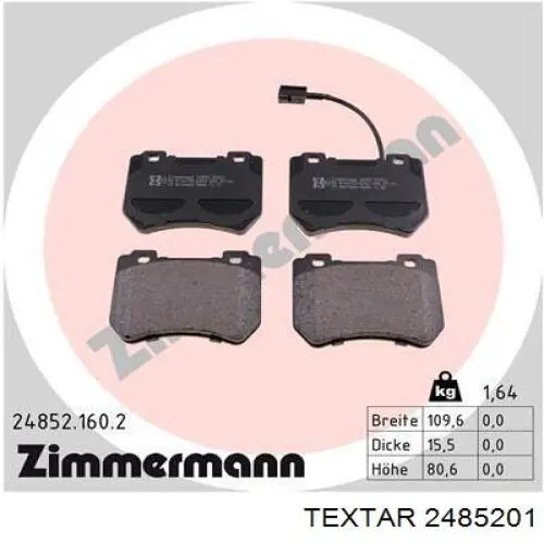 Купить 2485201 Textar Колодки тормозные