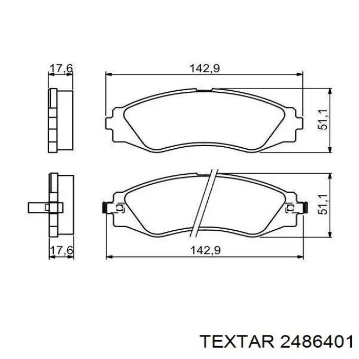 Тормозные колодки Textar 2486401