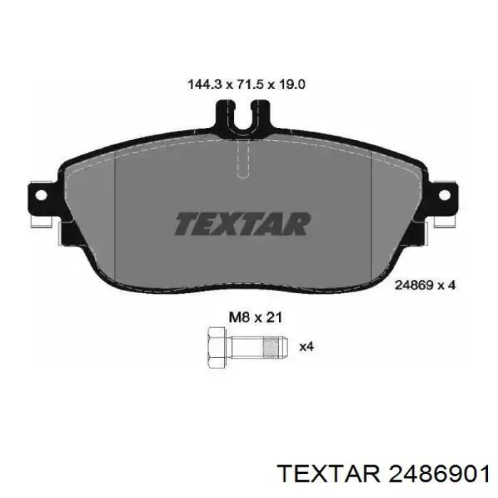 Передние тормозные колодки 2486901 Textar