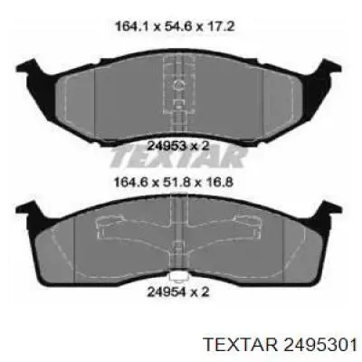 Передние тормозные колодки 2495301 Textar