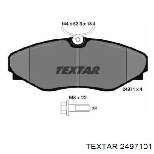 Передние тормозные колодки 2497101 Textar