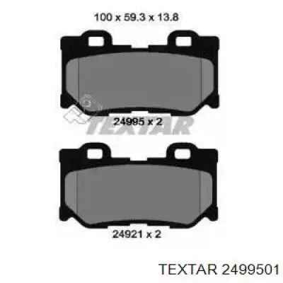 Купить 2499501 Textar Колодки тормозные задние, дисковые