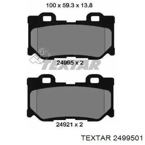 Задние тормозные колодки 2499501 Textar