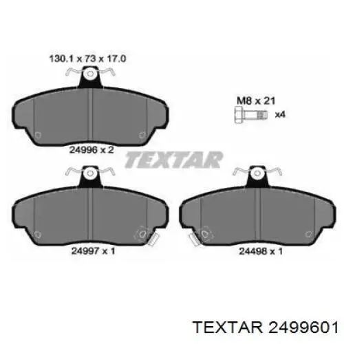 Передние тормозные колодки 2499601 Textar