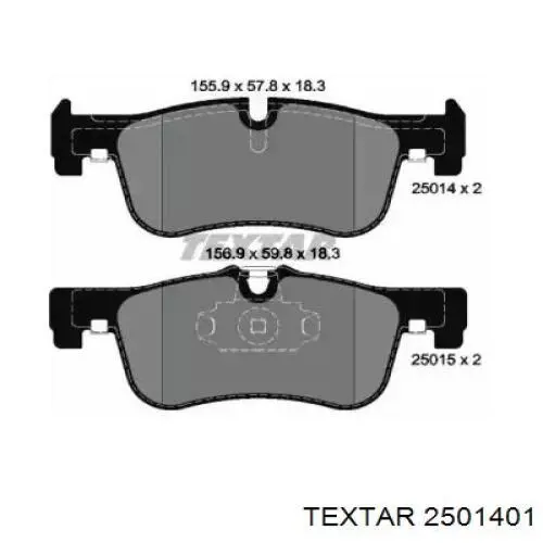 Передние тормозные колодки 2501401 Textar