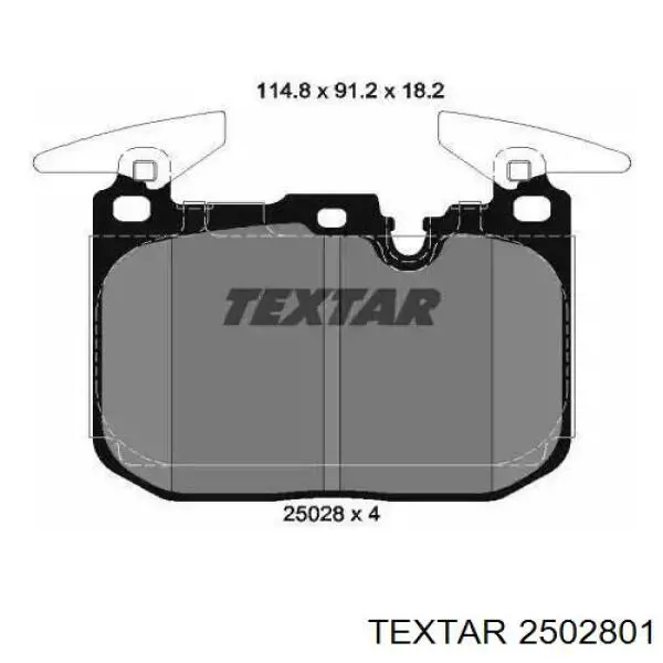 Передние тормозные колодки 2502801 Textar