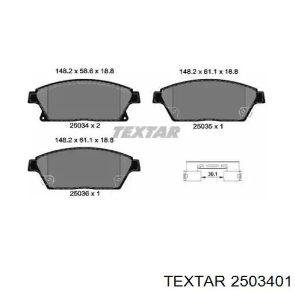 Колодки Textar 2503401 цена, от 49.92 USD