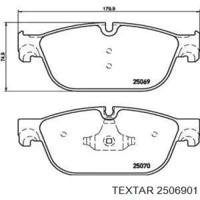 Передние тормозные колодки 2506901 Textar
