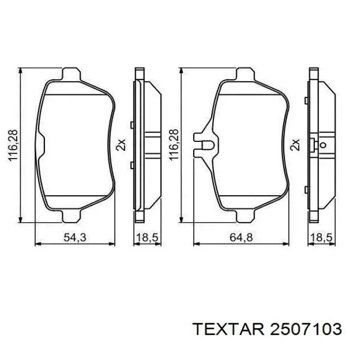 Задние дисковые колодки Textar 2507103