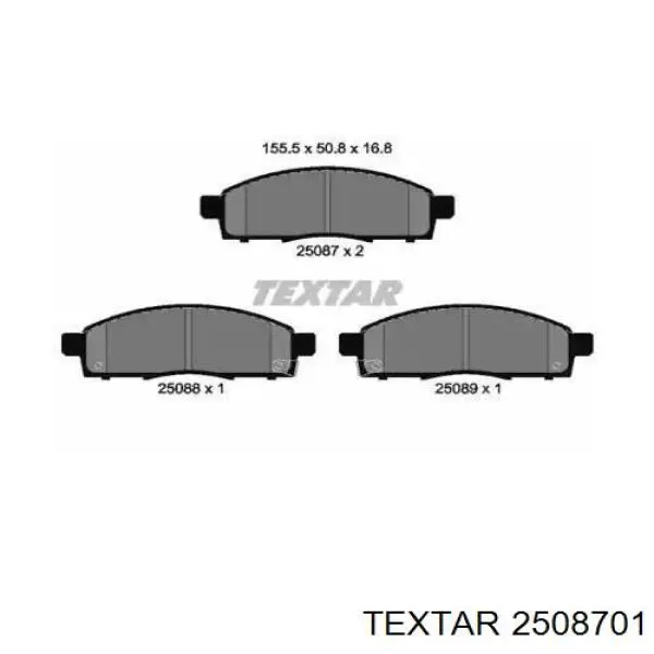 Передние тормозные колодки 2508701 Textar