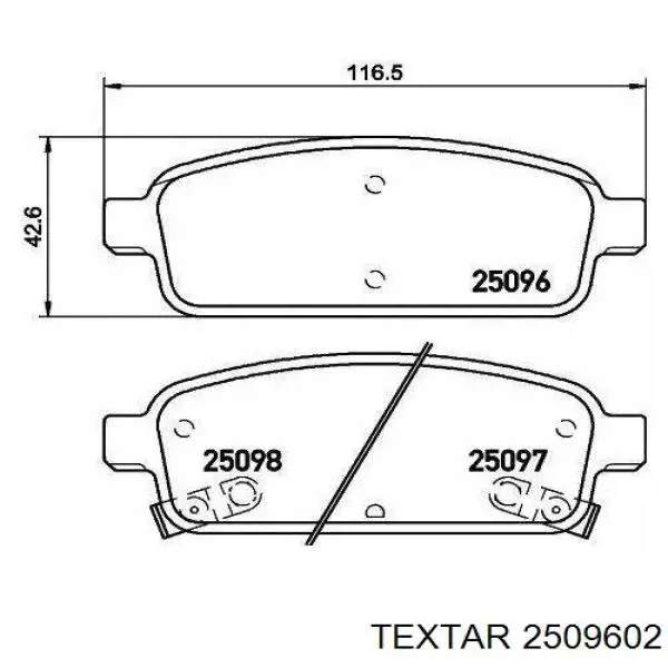 Купить 2509602 Textar Колодки тормозные задние, дисковые