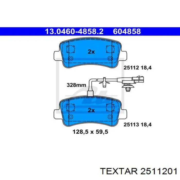 Купить 2511201 Textar Колодки тормозные задние, дисковые