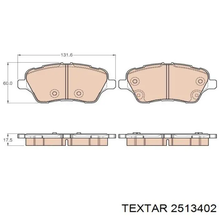 Передние тормозные колодки 2513402 Textar
