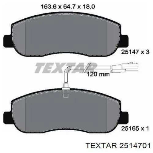 Купить 2514701 Textar Колодки тормозные