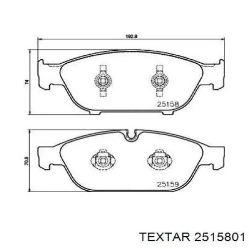 Передние тормозные колодки 2515801 Textar