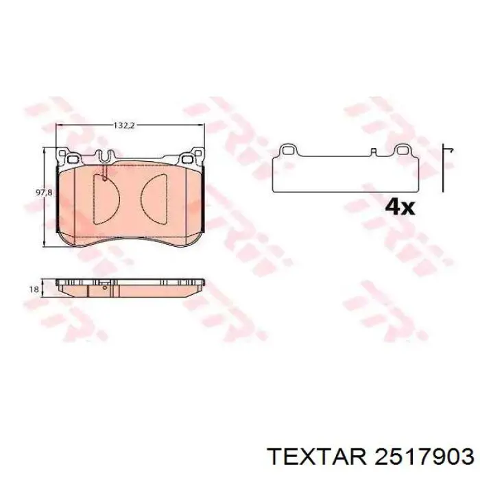 Тормозные колодки Textar 2517903