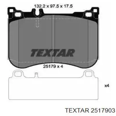 Передние тормозные колодки 2517903 Textar
