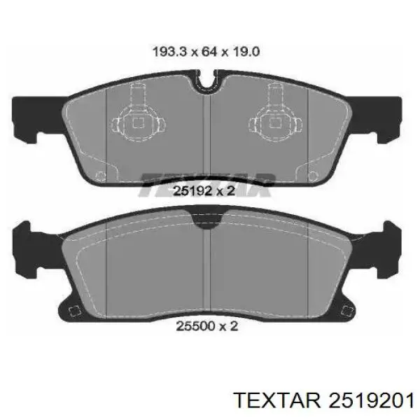 Передние тормозные колодки 2519201 Textar