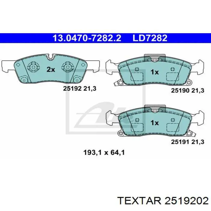 Тормозные колодки Textar 2519202