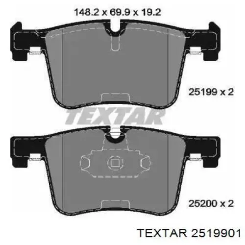 Передние тормозные колодки 2519901 Textar