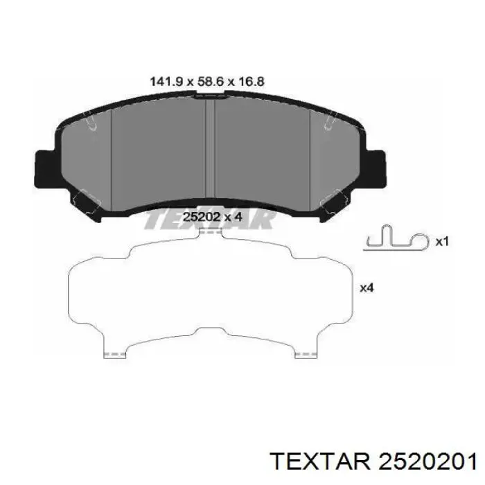 Передние тормозные колодки 2520201 Textar