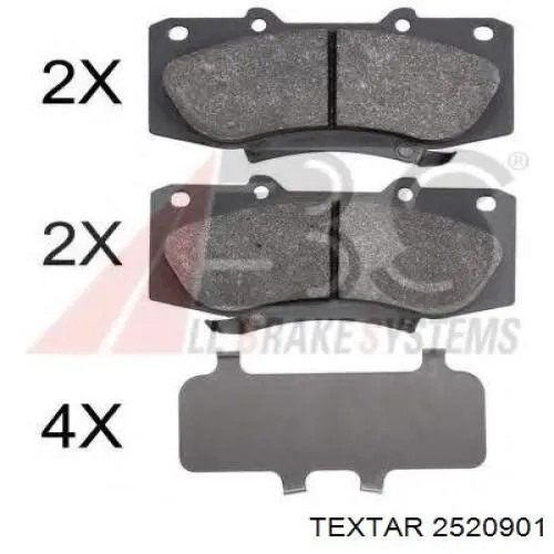 Колодки Textar 2520901 цена, от 37.28 USD