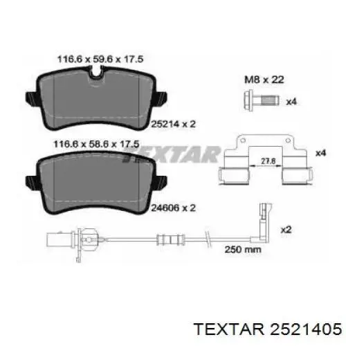 Задние тормозные колодки 2521405 Textar