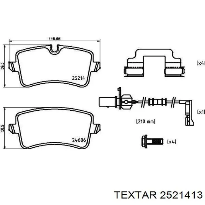 Задние тормозные колодки 2521413 Textar