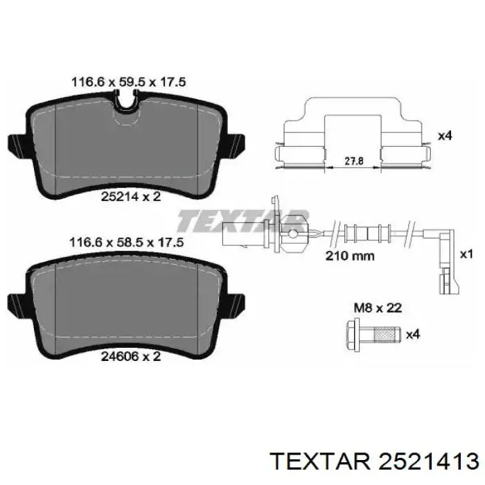 Задние тормозные колодки 2521413 Textar