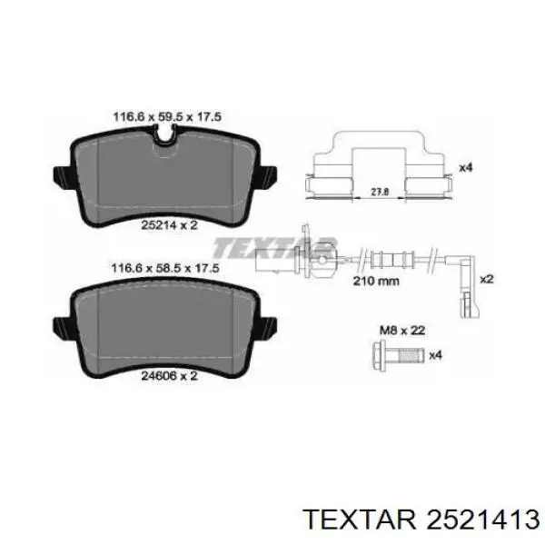Задние дисковые колодки Textar 2521413