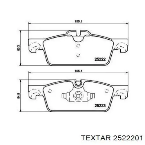 Передние тормозные колодки 2522201 Textar