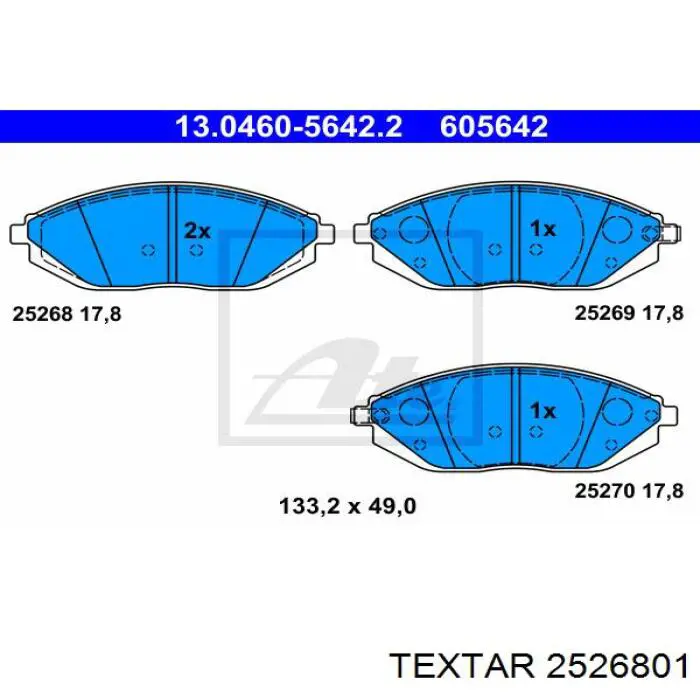 Колодки Textar 2526801 цена, от 23.69 USD