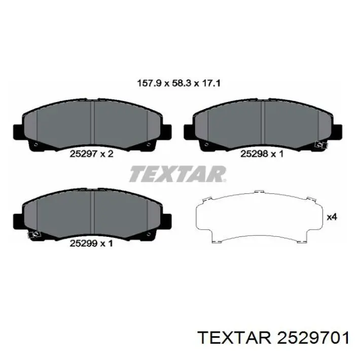 Передние тормозные колодки 2529701 Textar