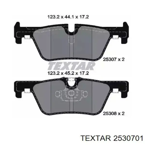 Задние тормозные колодки 2530701 Textar