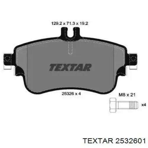 2532601 Textar Колодки передние