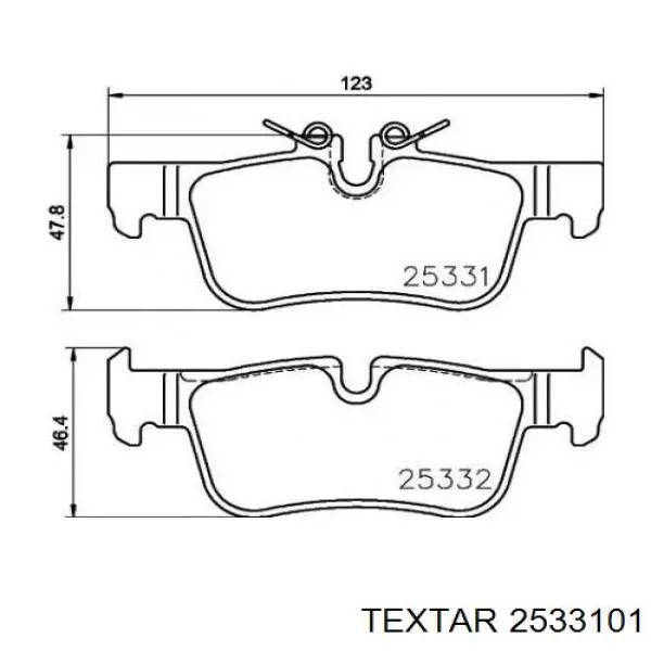 Купить 2533101 Textar Колодки тормозные задние, дисковые