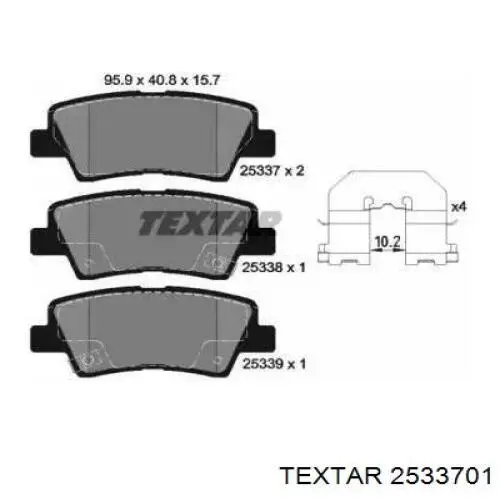 Задние дисковые колодки Textar 2533701