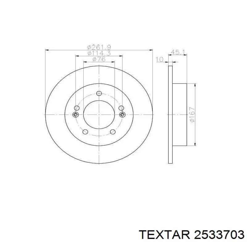 Задние тормозные колодки 2533703 Textar