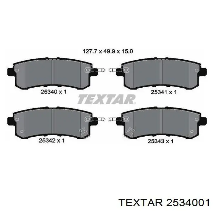 Задние тормозные колодки 2534001 Textar