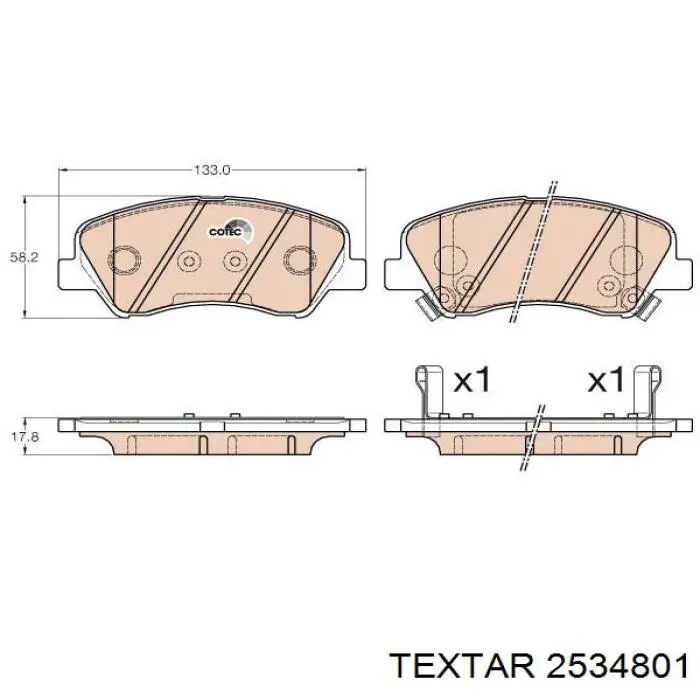 Купить 2534801 Textar Колодки тормозные