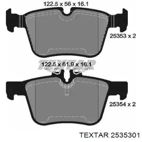 2535301 Textar sapatas do freio traseiras de disco