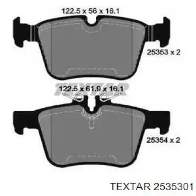 Pastillas de freno traseras 2535301 Textar