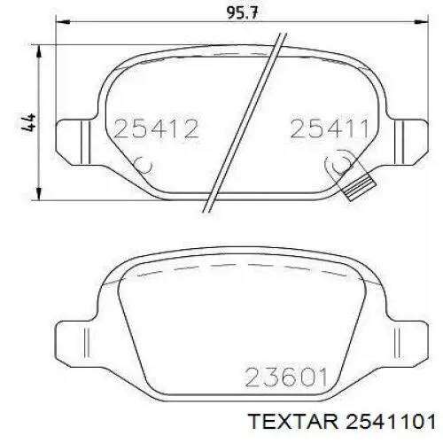 Задние тормозные колодки 2541101 Textar